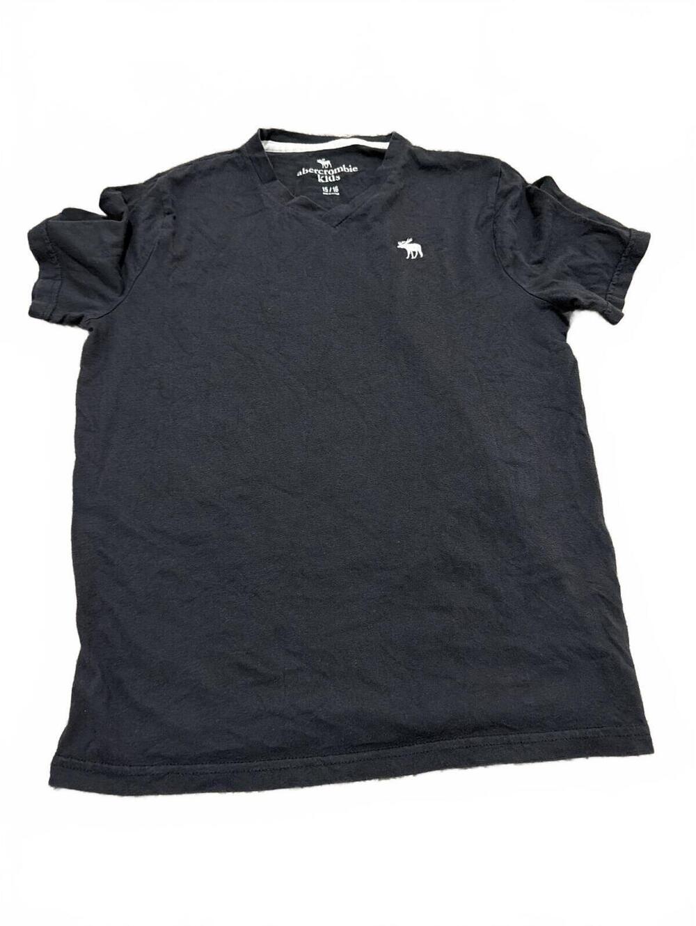 Abercrombie Kids Boys Black V-Neck Tee 15/16